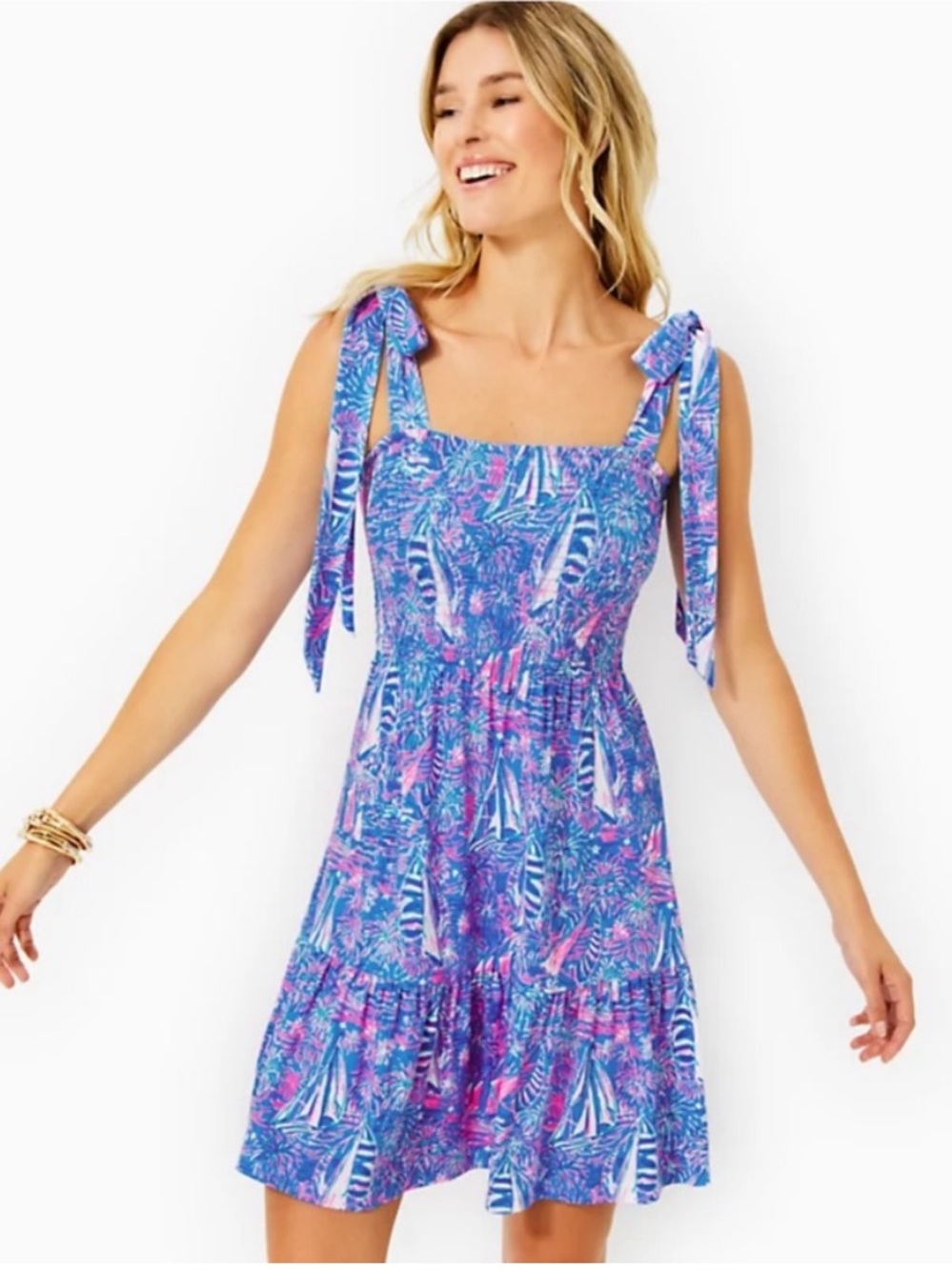Lilly Pulitzer Kailua Smocked Dress XS